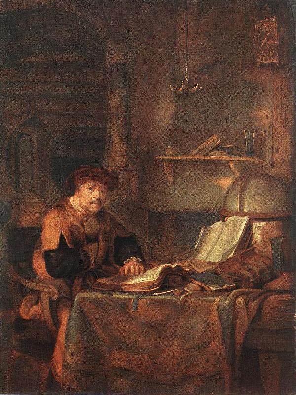 EECKHOUT, Gerbrand van den Scholar with his Books fgh oil painting image